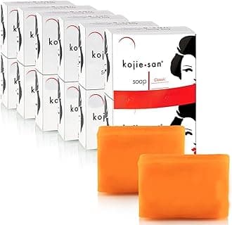 Kojie San Skin Brightening Soap - Bundle Pack - Original Kojic Acid, Dark Spot Remover Bar Soap with Coconut & Tea Tree Oil, 65g x 24 Bars