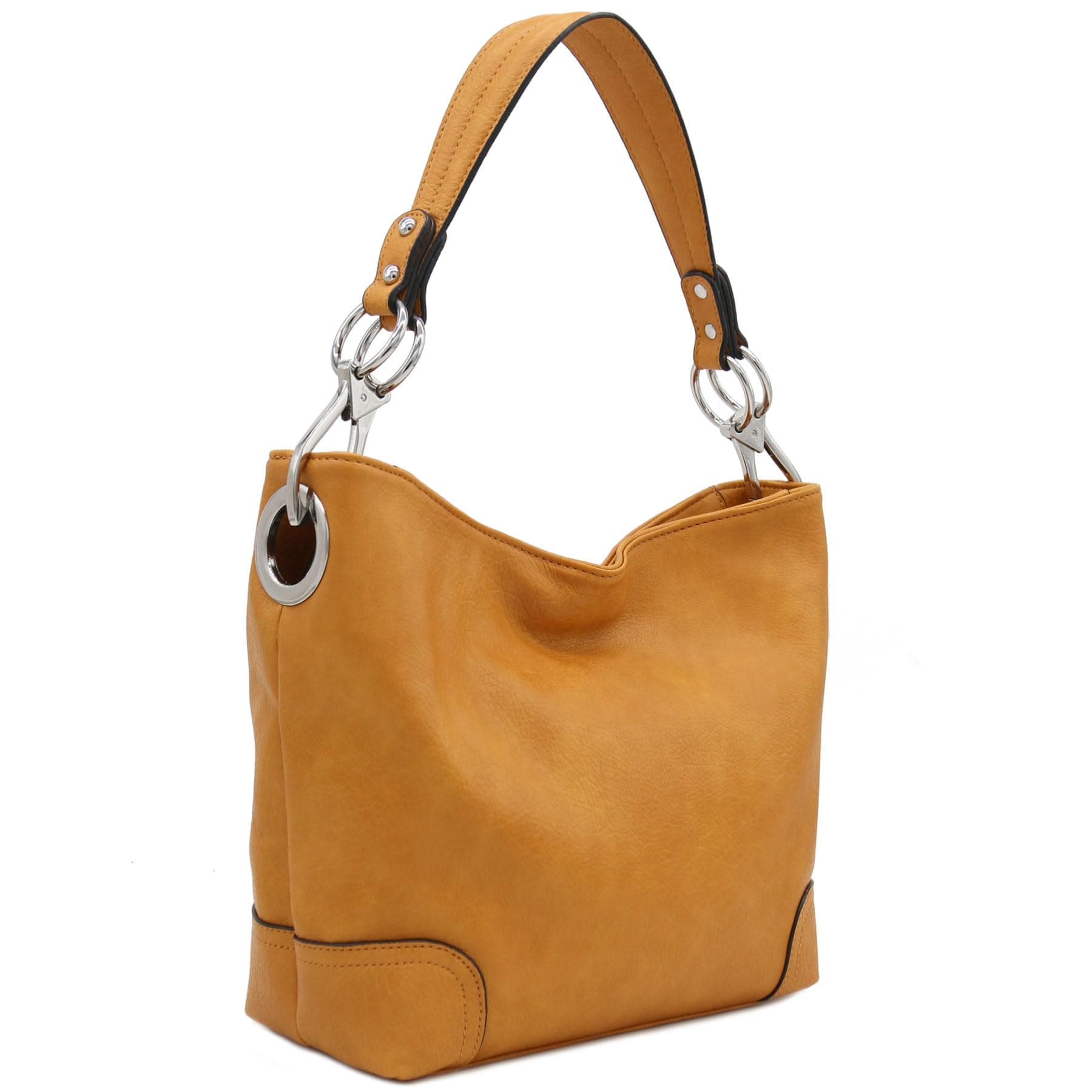 Hobo Shoulder Bag with Big Snap Hook Hardware