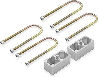 Universal Leaf Spring Lowering Block Kit, 2 Inch, 2-1/2" Wide, 5" Long, Zinc-Plated U-Bolts, Premium Steel Construction for Long-Lasting Finish