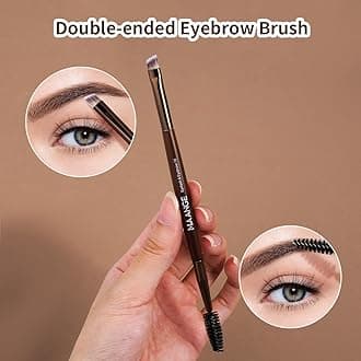 MAANGE 13 Pcs Makeup Brushes with Bag, Multi-functional Eye Makeup Brush Set Professional Blending Eyeshadow Concealer Eyebrows Eyeliner (Coffee Brown)