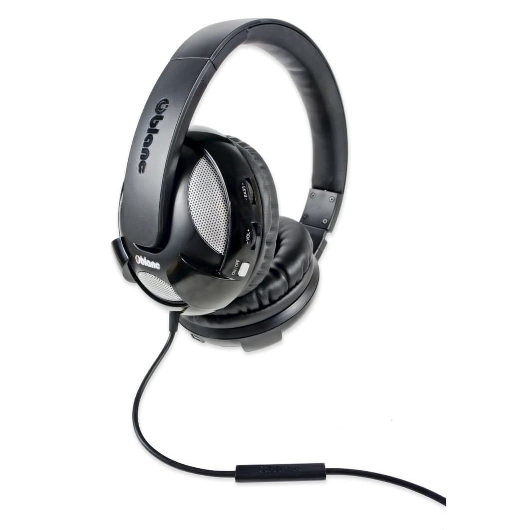 Syba NC-2 UFO 2.1 Dual Driver Headphone with Built-In Amplifier and In-Line Microphone, Black Model (OG-AUD63051)