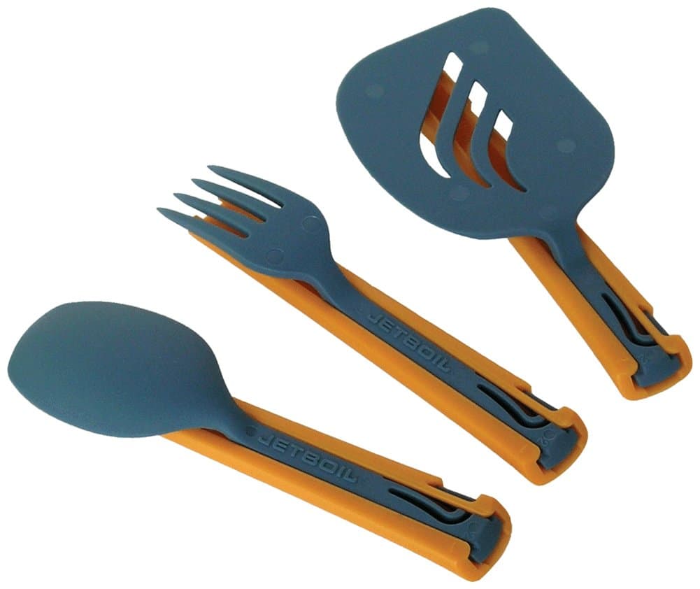 Jetset Stowable Camping Utensil Set, Grey Orange
