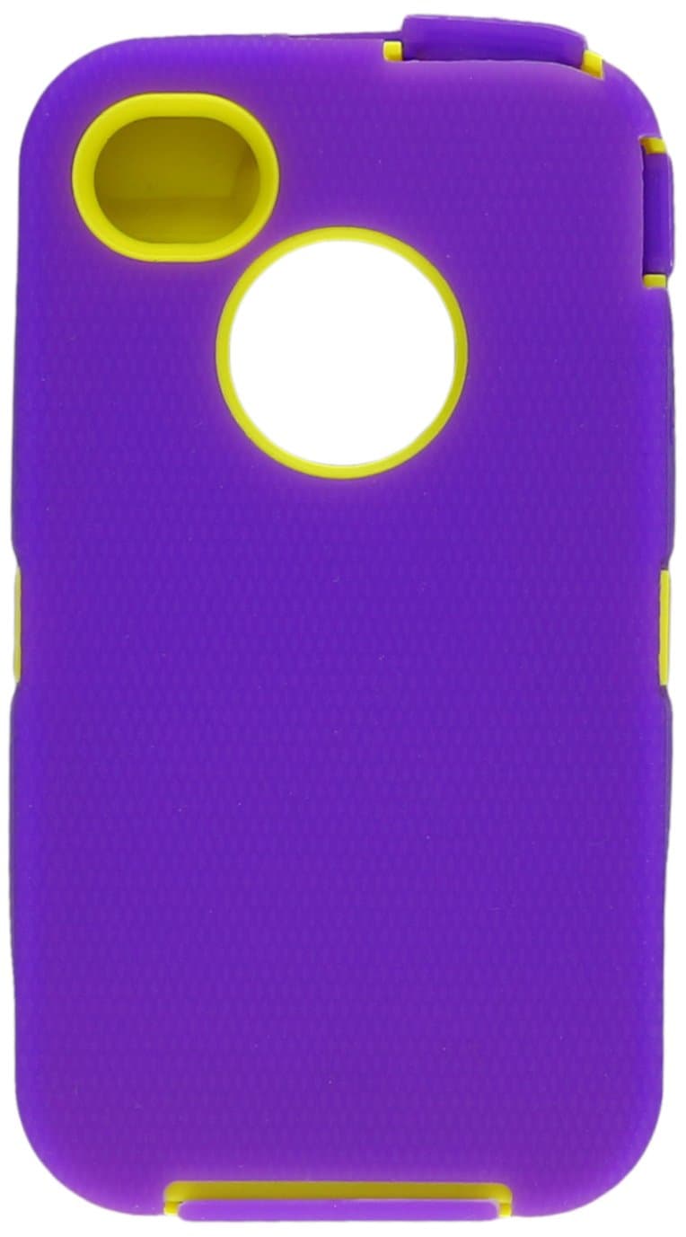 Body Armor Defender Case for iPhone 4/4S - Purple and Yellow