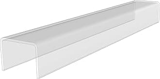 Clear Acrylic Display Risers- Premium Shelf Riser Display Stands and Plinths - Hoverstand- Made in UK (Long-4mm-58.5x9x7.5cm, Max Load 10kg)