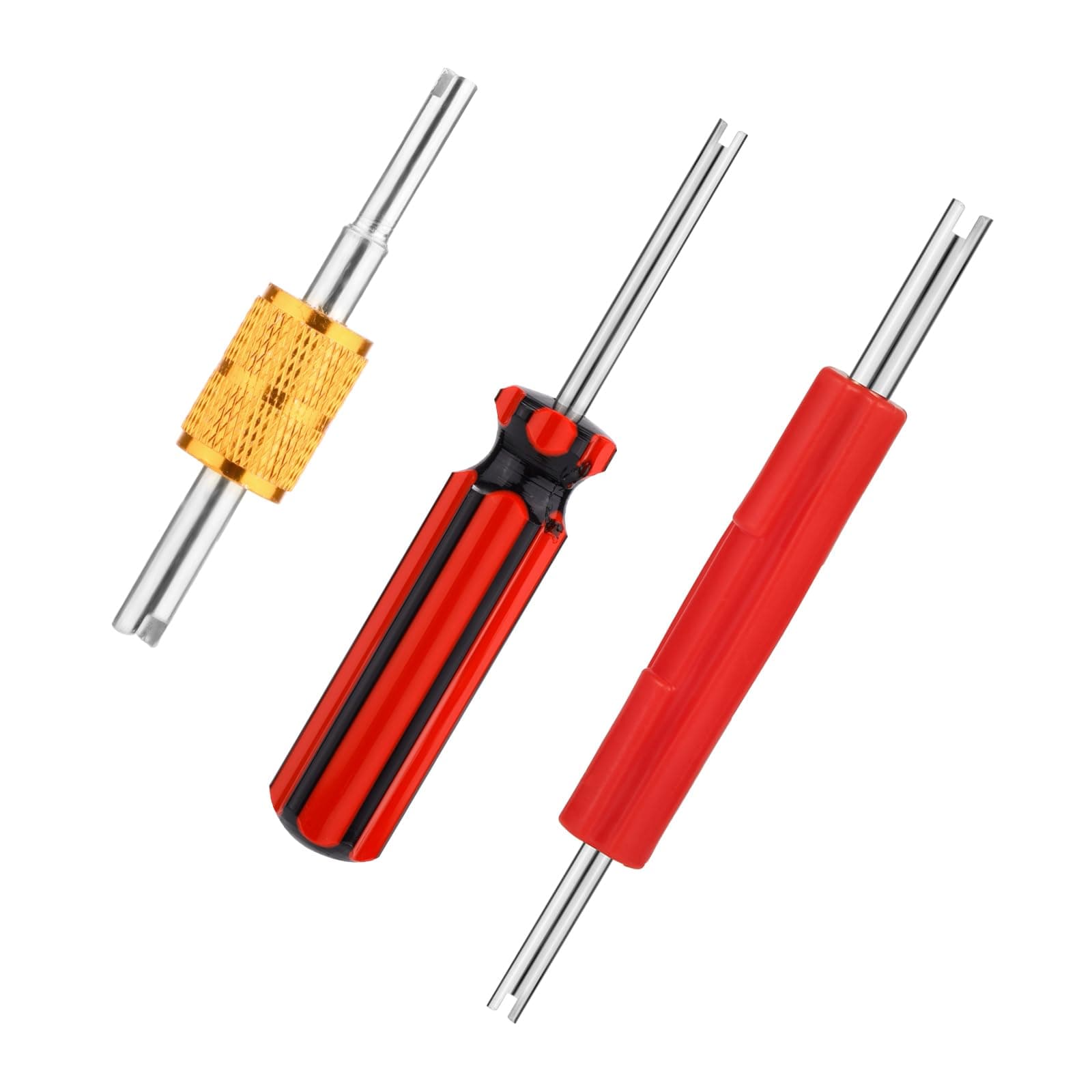 3pcs Valve Core Wrench Tools, Single & Dual Head A/C Valve Core Extractor Air Conditioning Line Repair Tools Schrader Valve Core Remover for Car Bicycle RV Truck HVAC Air Conditioner