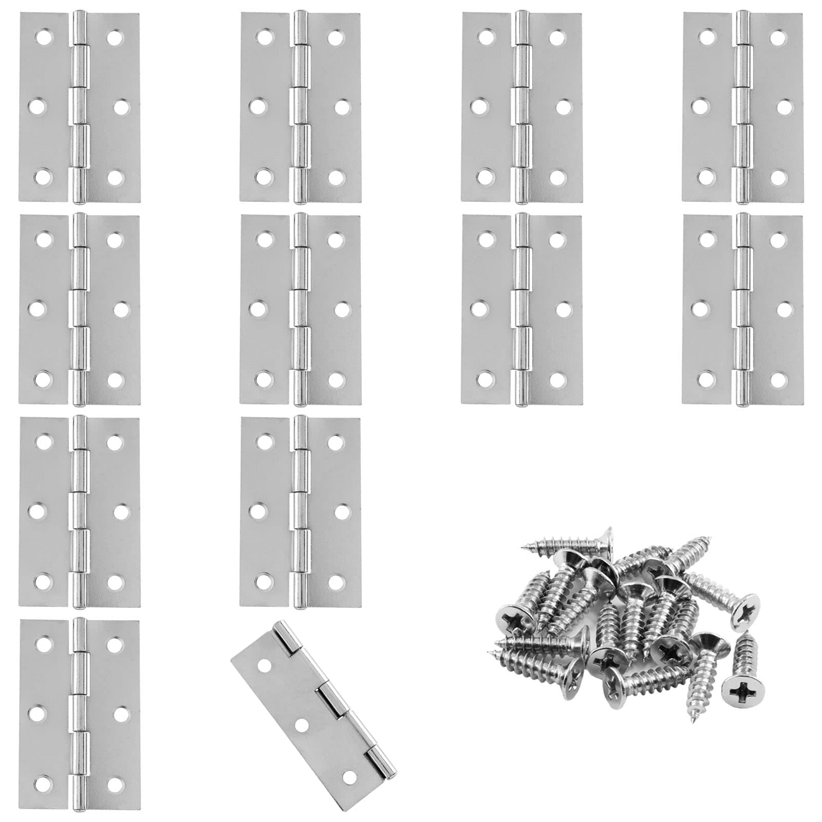 Murtenze 12 Pack 2.5 Inch Door Hinge, Silver Butt Hinges with Mounting Screws