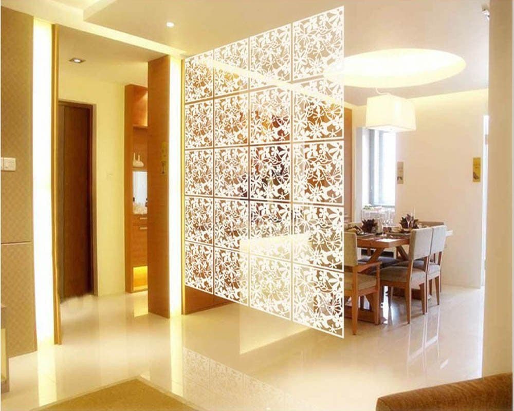 4pc Plastic Hanging Screen Partition Room Divider Wall Sticker Home Hotel Decor