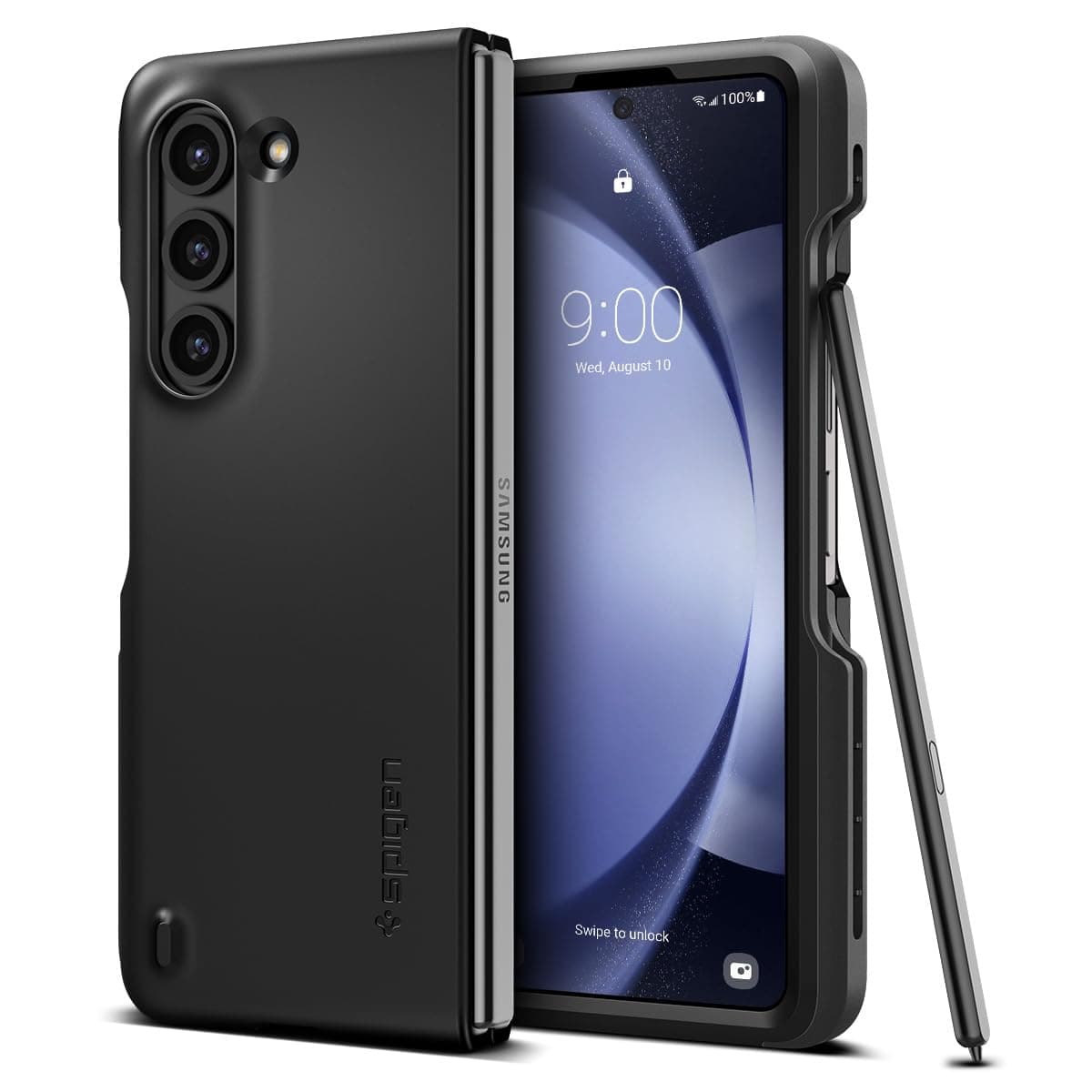 Spigen Thin Fit P Case Designed for Samsung Galaxy Z Fold 5 5G (2023), S-Pen NOT included - Black