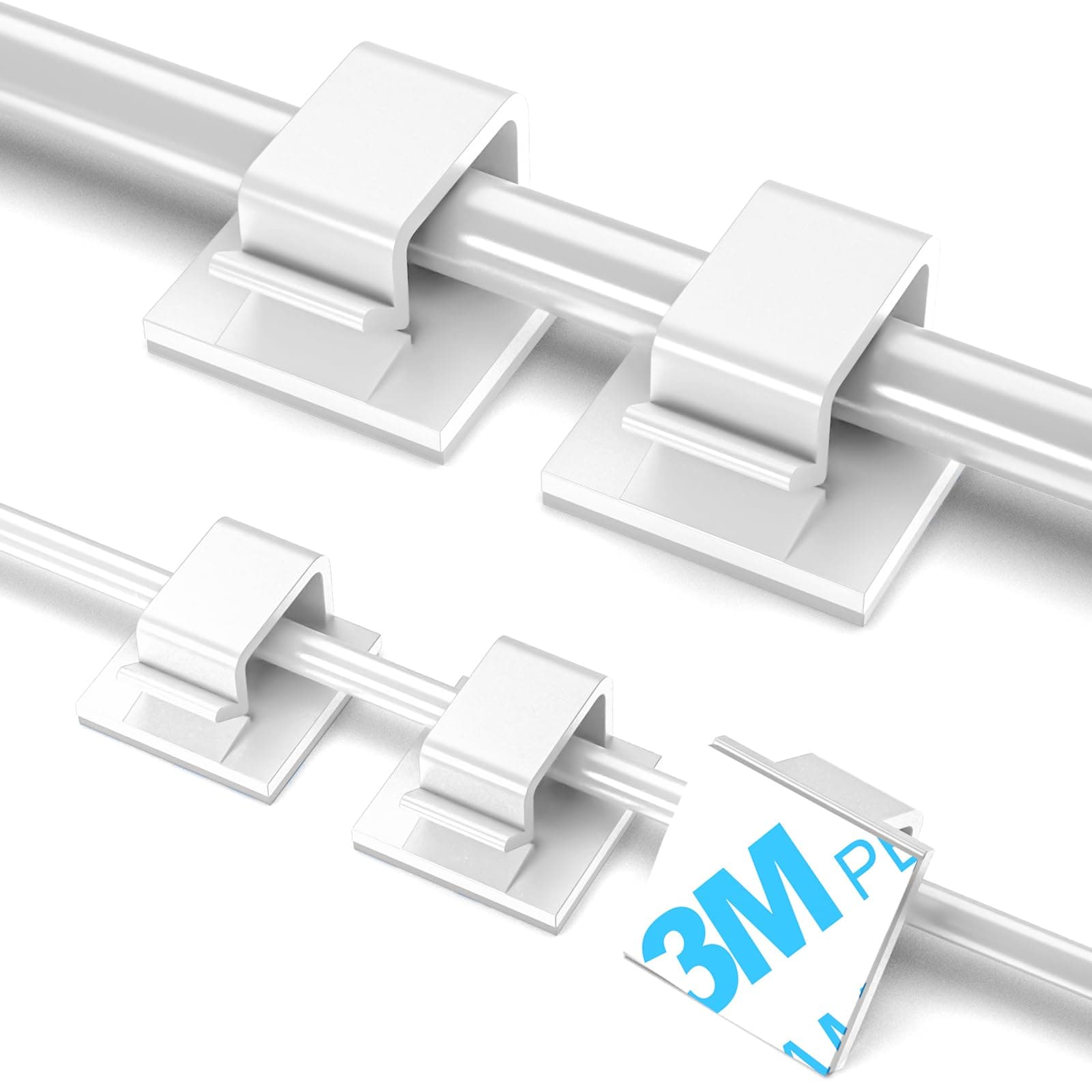 100 PCS Adhesive Cable Clips White (Small & Large), Upgraded Wall Wire Holder...