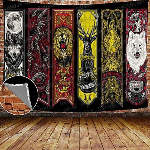 DBLLF Movie Totem Backdrop Tapestry Ice and Fire Game of Thrones Fans Outdoor Flag Tapestry ,Queen Size 80"x60" Flannel Art Tapestries,for Living Room Dorm Bedroom Home Decorations DBLS914