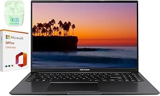 ASUS Vivobook Laptop, 16" Business & Student Laptop Computer, Intel Core i7-1255U, Windows 11 Home Laptop with Microsoft Office Lifetime License, PLUSERA Earphones (Intel Core i7, 24GB RAM | 1TB SSD)