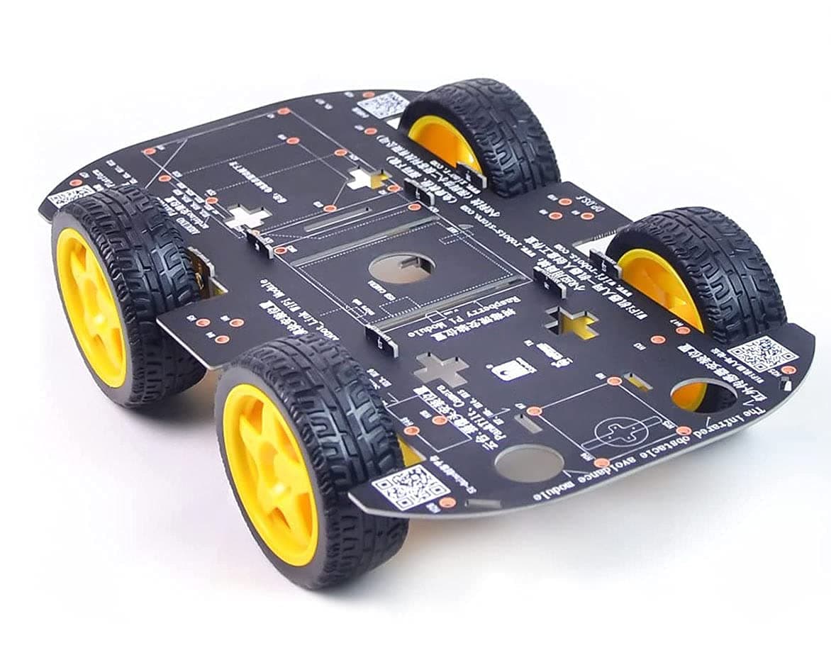Robot Chassis 4WD Robot Car Smart Chassis Kit with 4 TT Motor for Arduino/Raspberry Pi/Jetson Nano, Smart Robotic Car Chassis DIY Learning Kit
