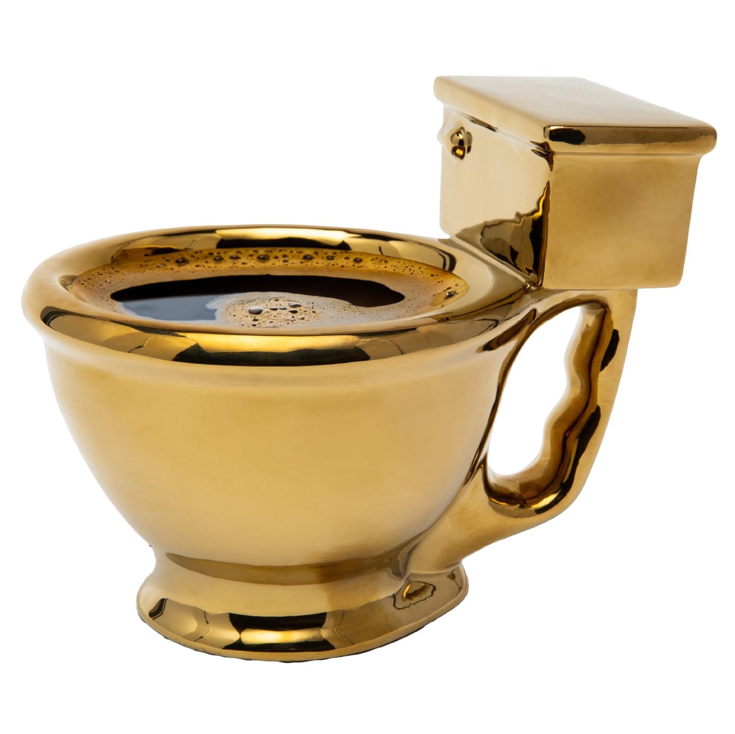 BigMouth Inc Golden Toilet Mug - Funny Coffee Cup for Men, Women - Novelty Toilet Bowl Mug - Hilarious Gag Gift - Ceramic Bathroom - 12 Oz