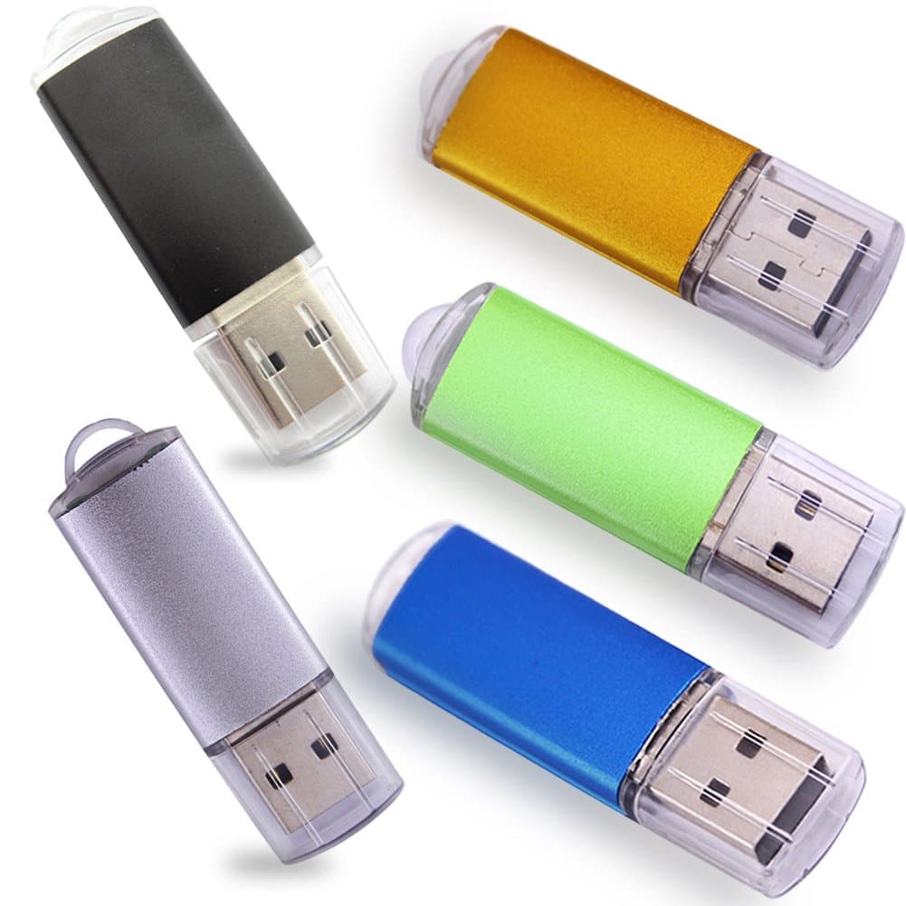 4GB 5PCS USB Flash Drives 2.0 Metal Key Memory Thumb Stick Pendrives Mixture Colors