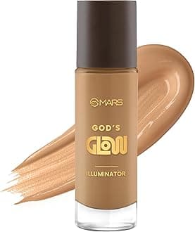 MARS God's Glow Illuminator Highlighter (30ml) (07-ECLAIRS) | Hyaluronic Acid, Green Tea & Rosemary Extract | Sheer Coverage | Light-Weight | Flawless Natural Look