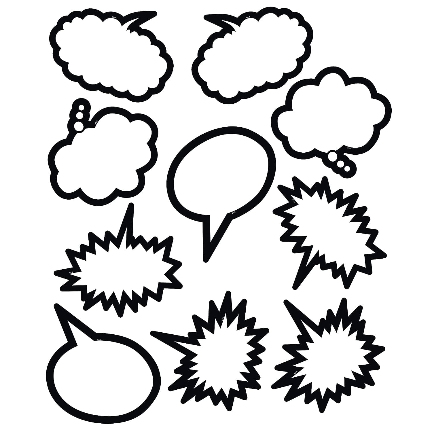 Teacher Created Resources Black and White Speech/Thought Bubbles Accents (5592)