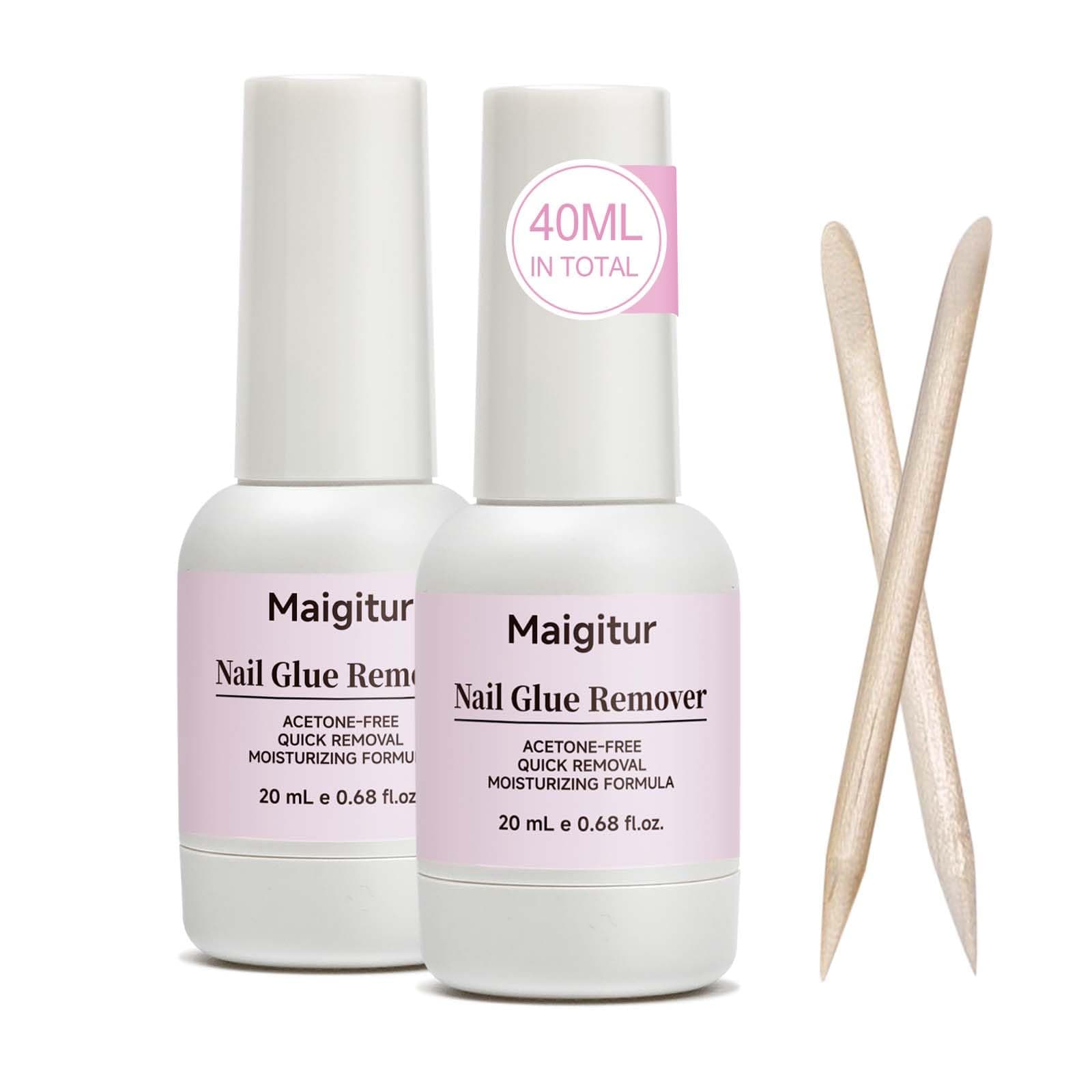 40ML Nail Glue Remover for Press On Nails - False Nails Tips - Acrylic Nails Press On Nail Remover Easy Removal Debonder for Glue on Nail Tips,Non-Acetone Nail Polish Remover