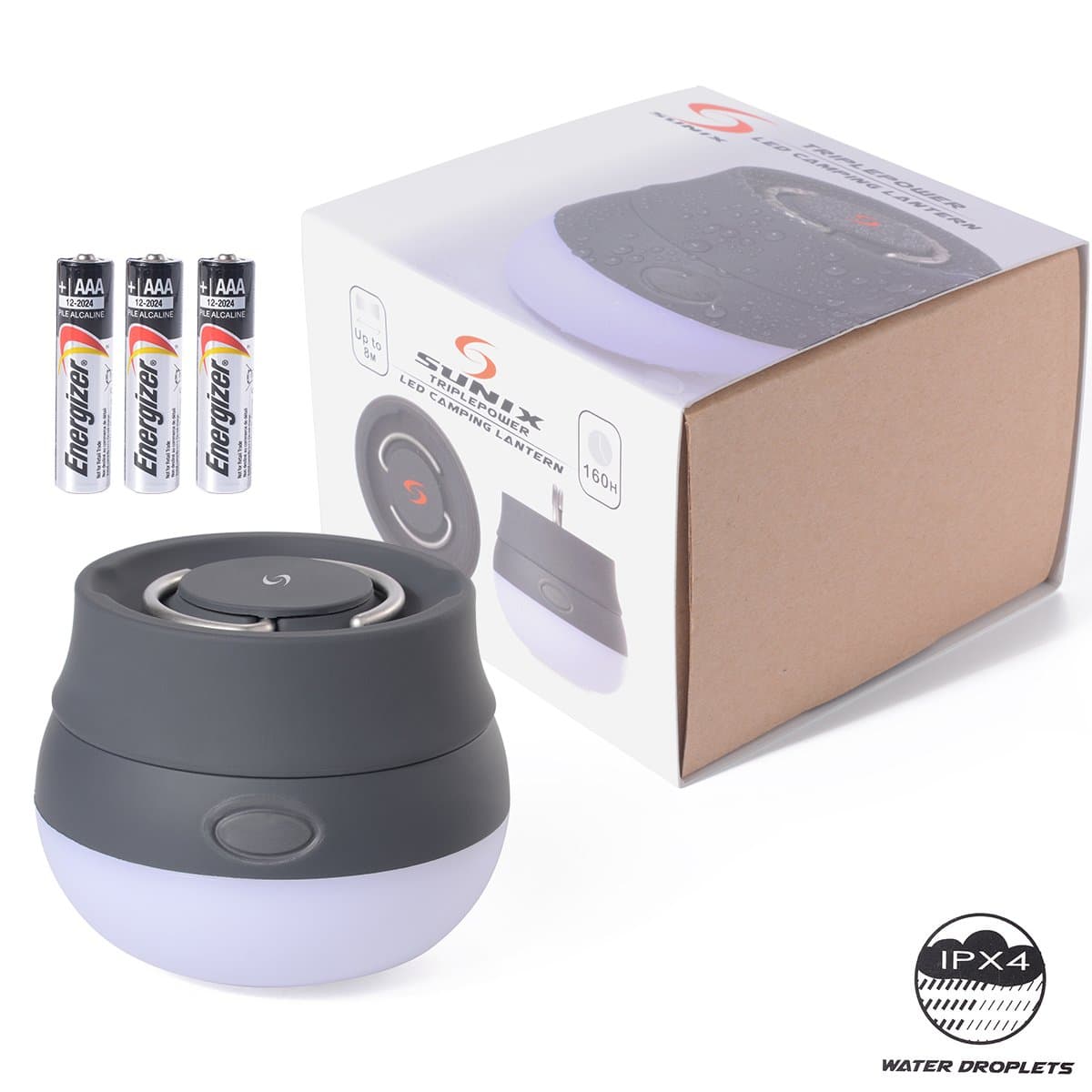 Cobblestone Ultra Bright LED Lantern – Brightness Adjustable Camping Light with Long Battery Life! Ideal for Hiking, Camping, More! IPX4 Water Resistant with 3 AAAs Included!!