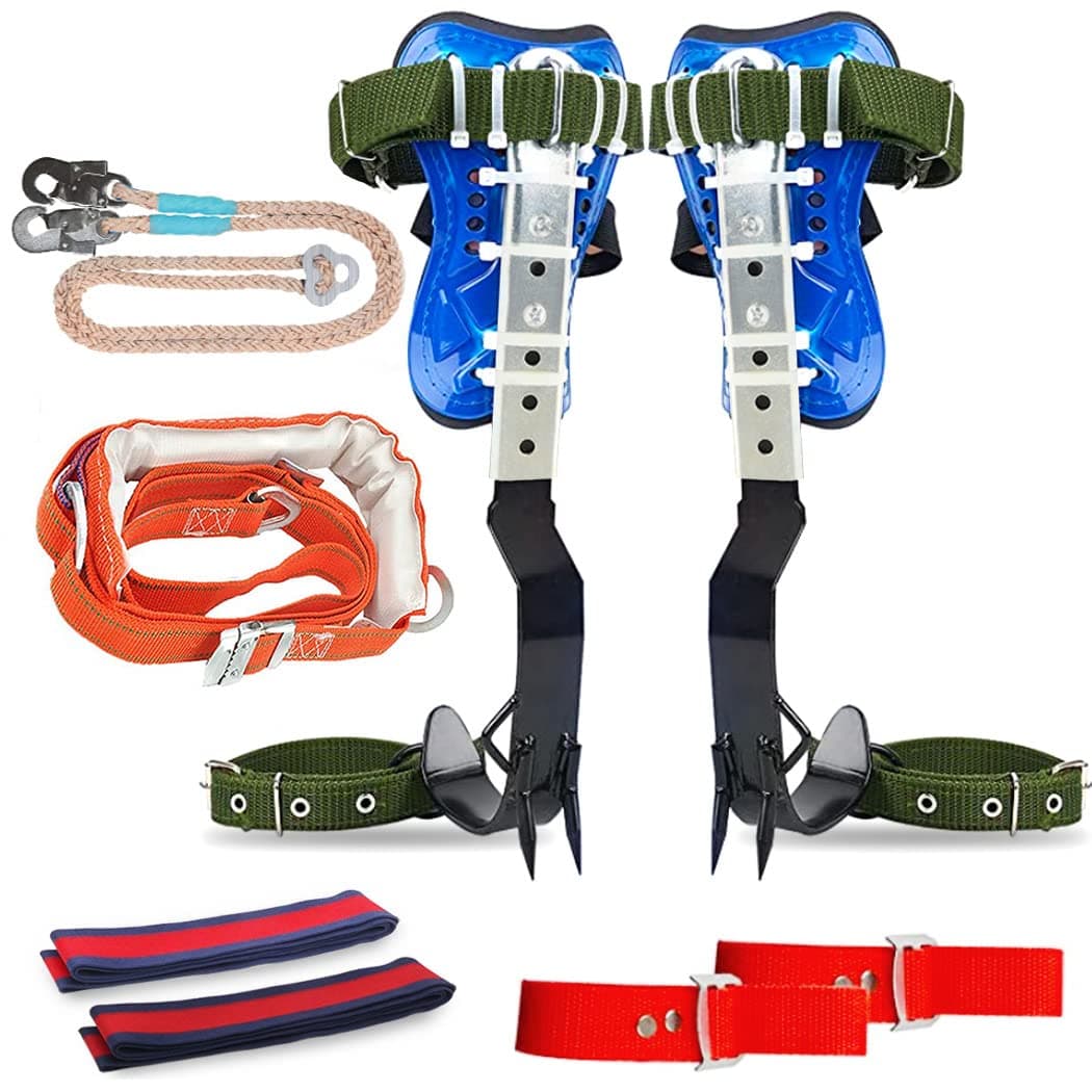 Tree Climbing Spikes Set, 304 Stainless Steel Tree Climbing Tool Set Adjustable Tree Climbing Spike 2 Gears with Non-Slip Pedal for Outdoor Activities