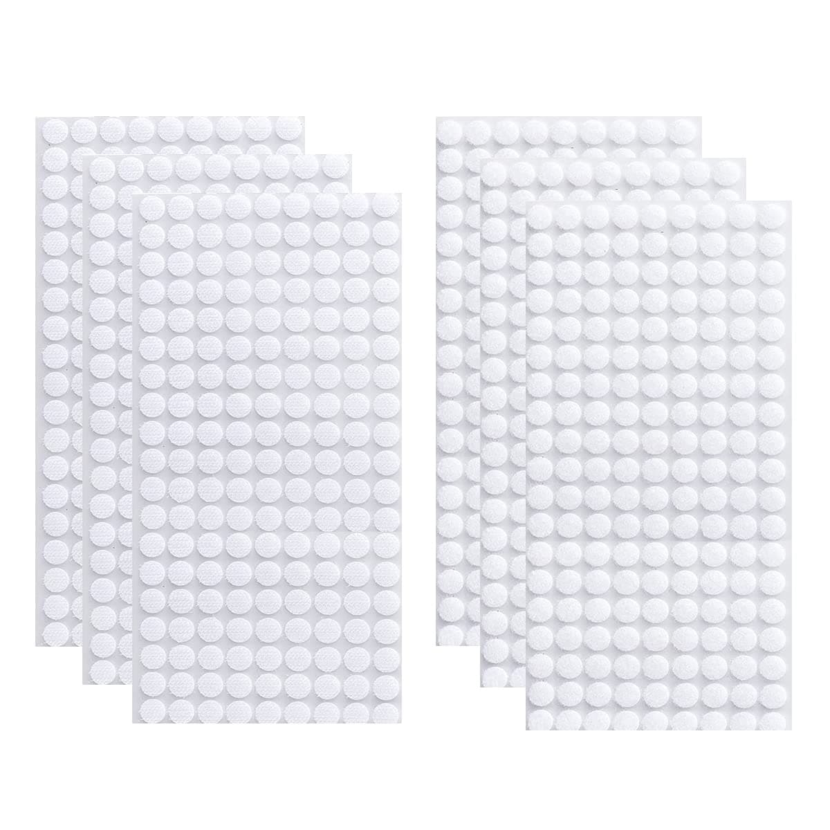Arlent 1008 Pcs 10mm Sticky Back Coins Hook & Loop Self Adhesive dots Tapes (504 Pair)-White