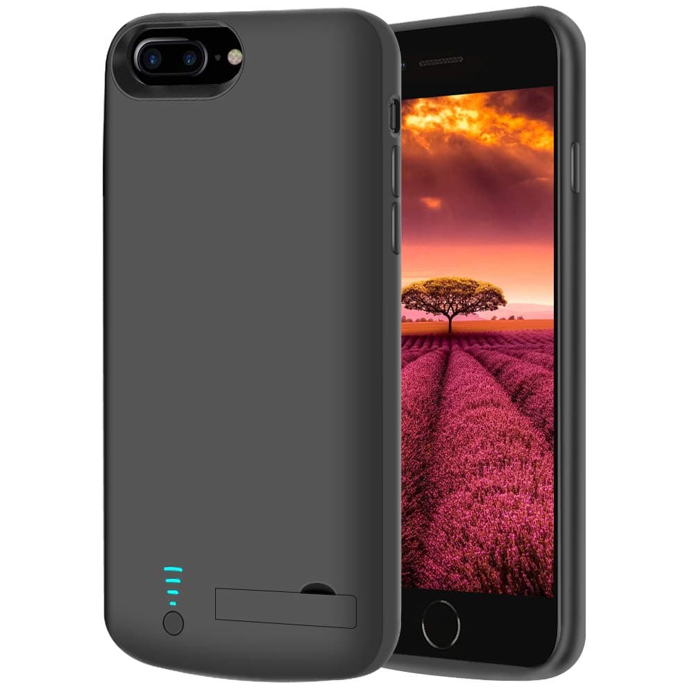 [Upgraded] Bahonda Battery Case for iPhone 8 Plus/7 Plus/6S Plus/6 Plus, 8000mAh Rechargeable Extended Battery Charging/Charger Case, Adds 2x Extra Juice, Supports Wired Headphones