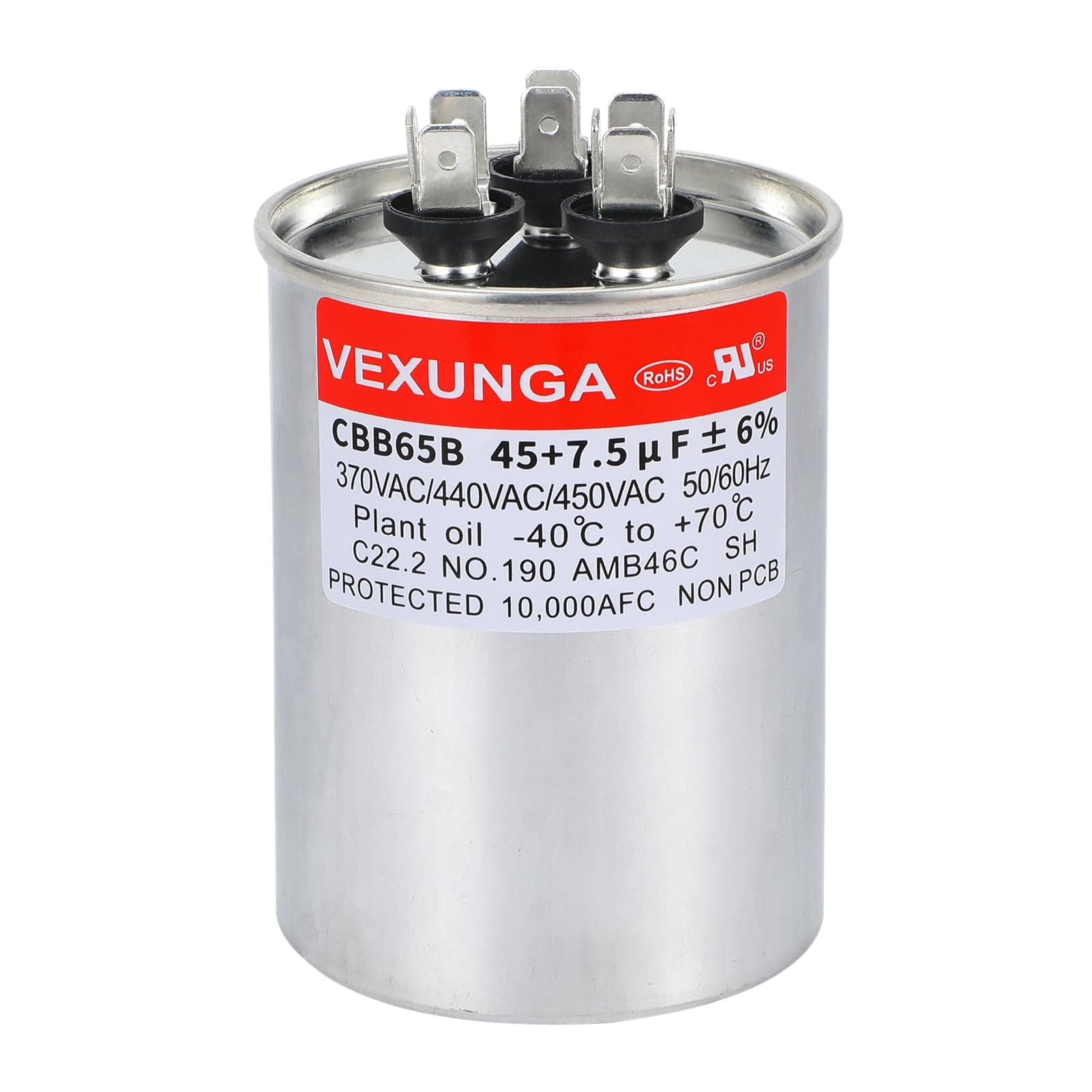 VEXUNGA AC Capacitor 45 + 7.5 uF 45/7.5 MFD