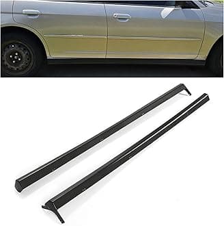 Pair Side Skirt Body Kit Replacement Compatible with 2001-2005 Honda Civic 2/4 Doors Coupe & Sedan Rocker Panel Guard Extension RS Style Unpainted PP Black