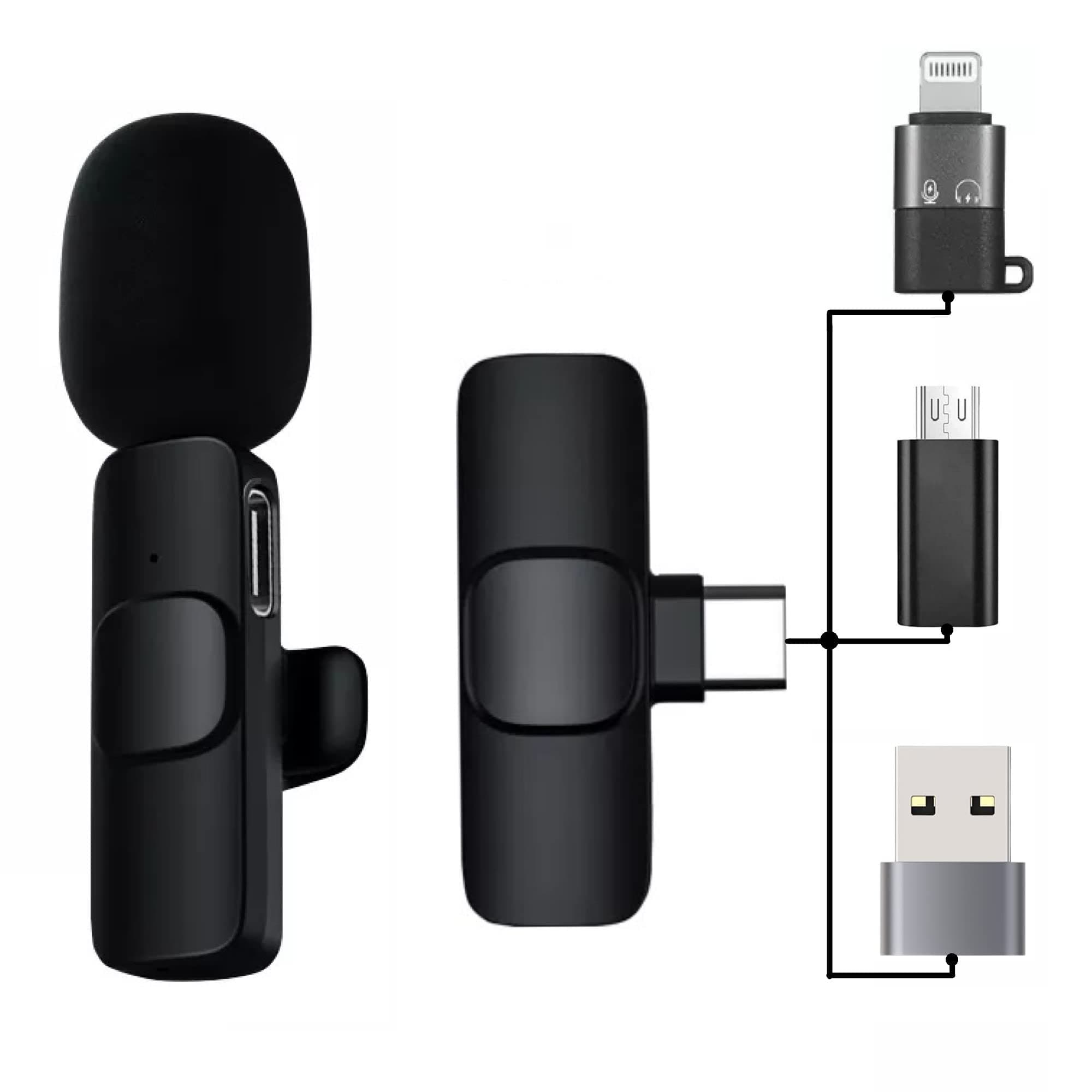 Kanget Wireless Lavalier Microphone Mic System for YouTube Facebook Live Stream, Instagram Reels Video Recording Vlog for Type-C Android & iPhone