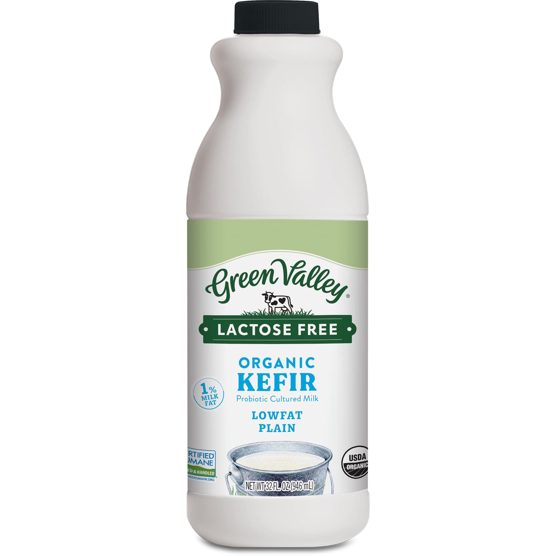 GREEN VALLEY CREAMERY Organic Plain Low Fat Lactose Free Kefir, 32 FZ