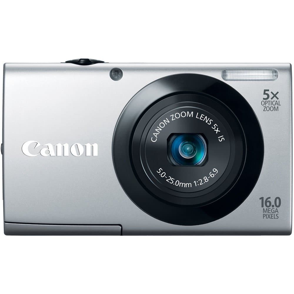 Canon PowerShot A3400 is 16.0 MP Digital Camera with 5X Optical Image Stabilized Zoom 28mm Wide-Angle Lens with 720p HD Video Recording and 3.0-Inch Touch Panel LCD (Silver)