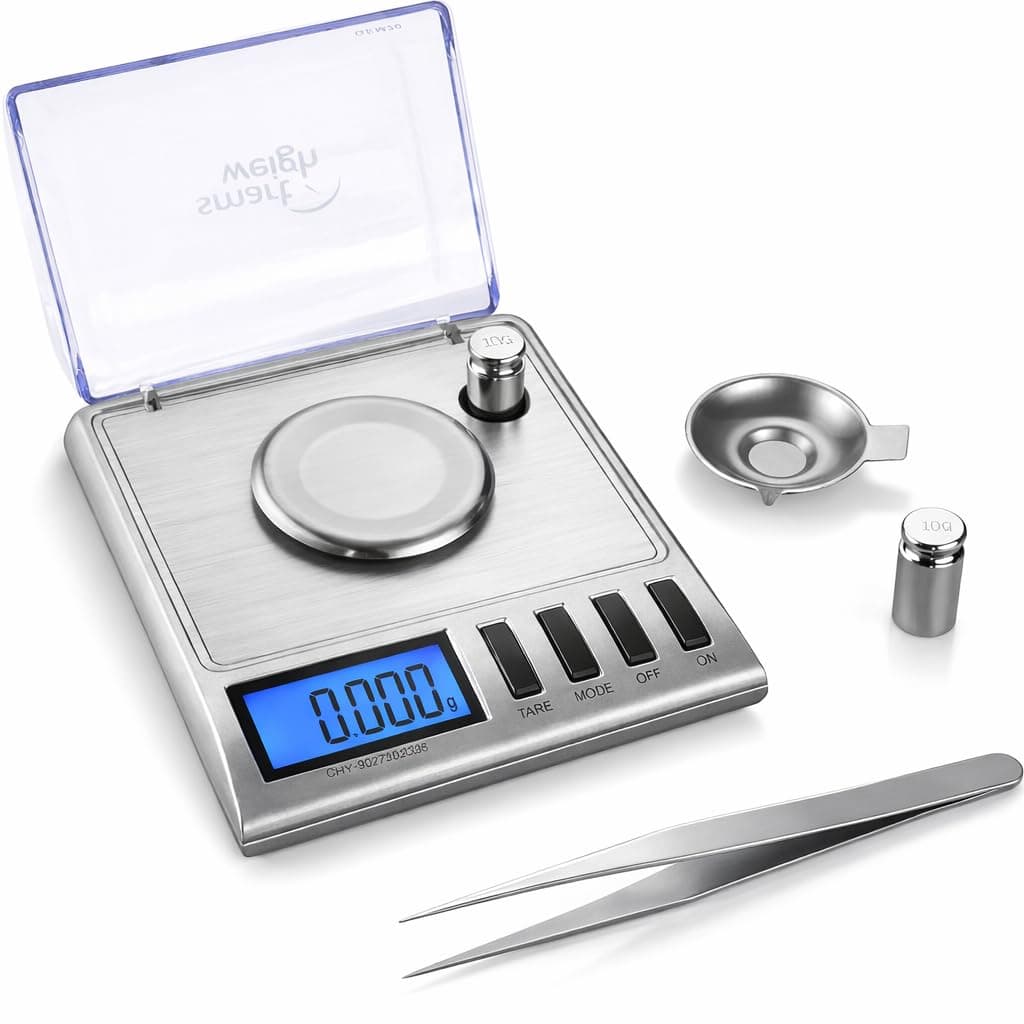 GEM20 High Precision Digital Milligram Scale 20 x 0.001g Reloading, Jewelry and Gems Scale, Silver