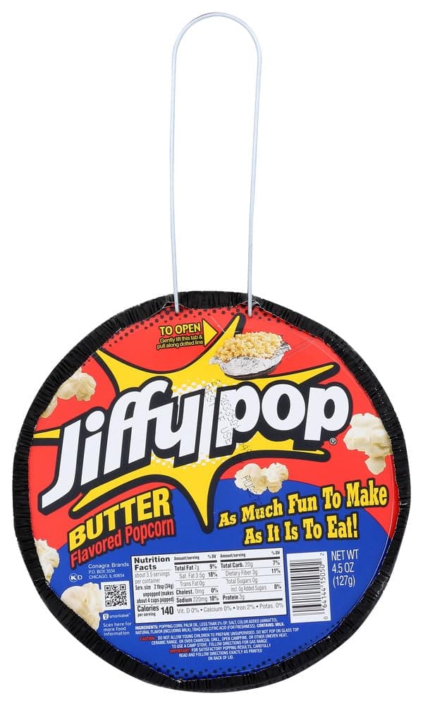 Jiffy Pop Butter-Flavored Popcorn, 4.5 oz (Pack of 6)