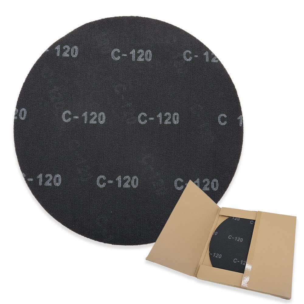 HUAALIUCHE 17" Sanding Screen Discs - Mesh Floor Sanding Screen - Black Silicon Carbide - for Wood Floors (10 Pack, 120 Grit)