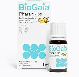 BioGaia Pharax Kids Drops with Vitamin D | Probiotic Supplement for Children & Toddlers | Immune Support with 100 Million Live L. Reuteri Probiotics | Features LongevityGuard | 5 ml
