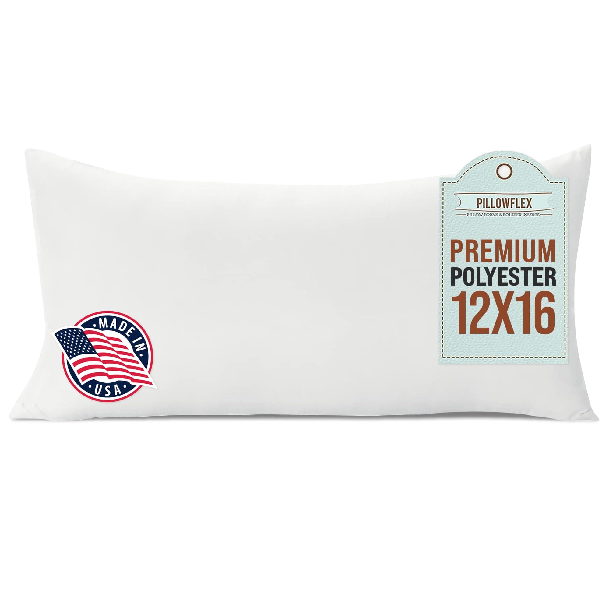 Premium Polyester Throw Pillow Insert - 12x16 - Ultra Soft Large Rectangle Throw Pillow, Couch Sham, Lumbar, Back, Sofa - Machine Washable - Decorative Accent Form - 1 Soft Pillow