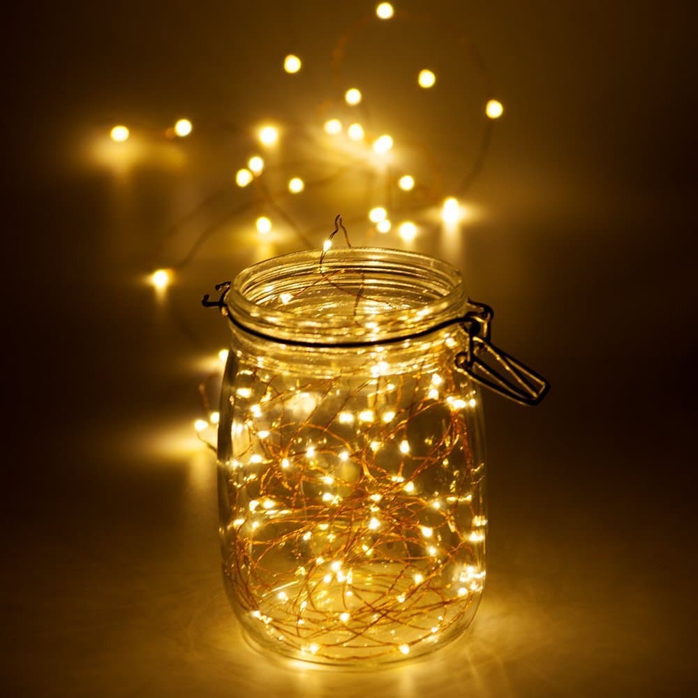 100 LED String Light MAXAH 10m String Light Starry Copper Wire Lights for Wedding Party Decoration Warm Yellow Battery Operated