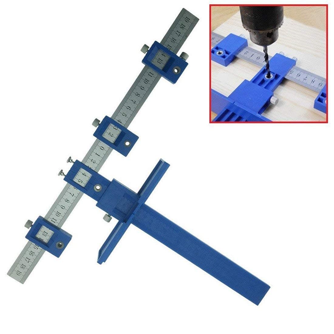 Power Tools Punch Locator,Drill Guide Sleeve Cabinet Hardware Jig Template Measuring Woodworking Tool for Handles, Knobs on Doors and Drawer Pull