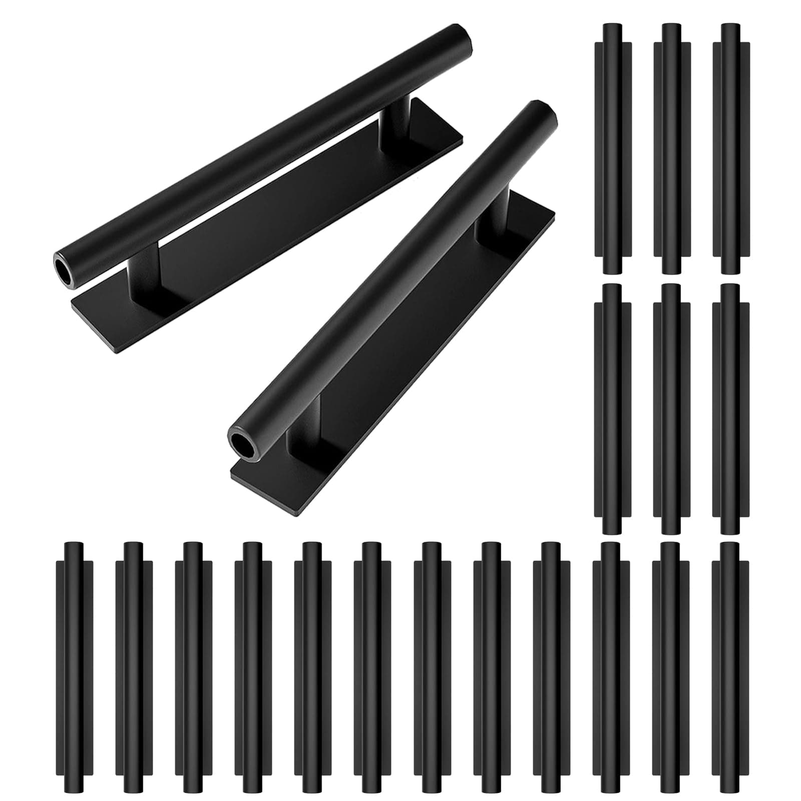 kwa heri Self-Stick Push Pull Helper Black Hidden Cabinet Handles ABS Plastic Door Window Wardrobe Instant Cabinet Drawer Furniture Handles (Black, Pack, 20)