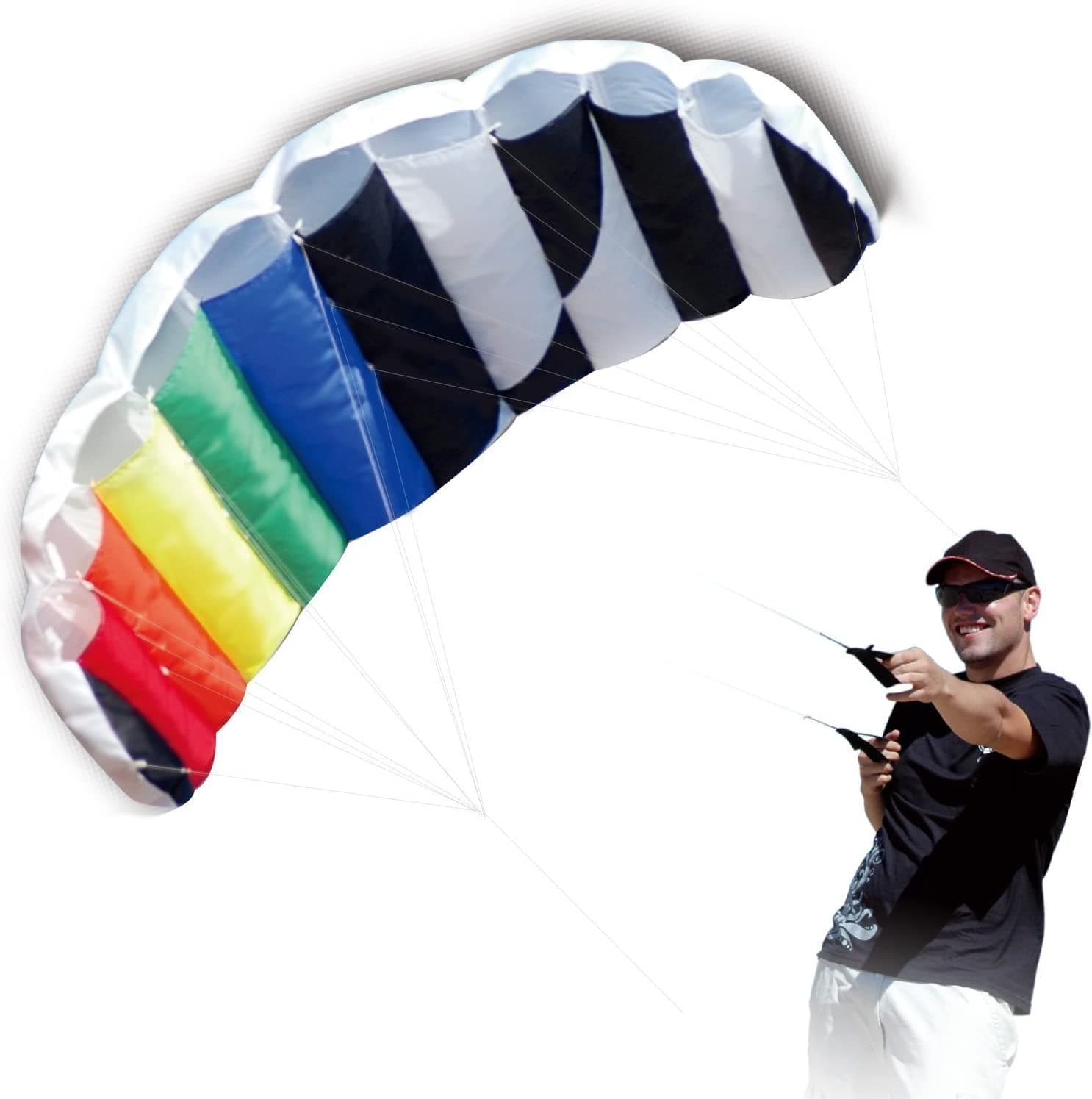 1.4 M Intro Foil design Rainbow Kites Soft Stunt Sport Parafoil Kite 55-inch with Flying Tool Set by Hengda kite