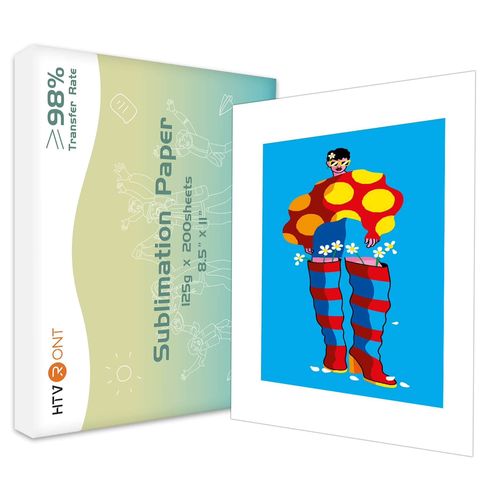 HTVRONT Sublimation Paper 8.5 x 11 Inch - 200 Sheets Transfer Paper for Inkjet Printer, Heat Transfer Paper for Tumblers, Mugs, T-shirts and More