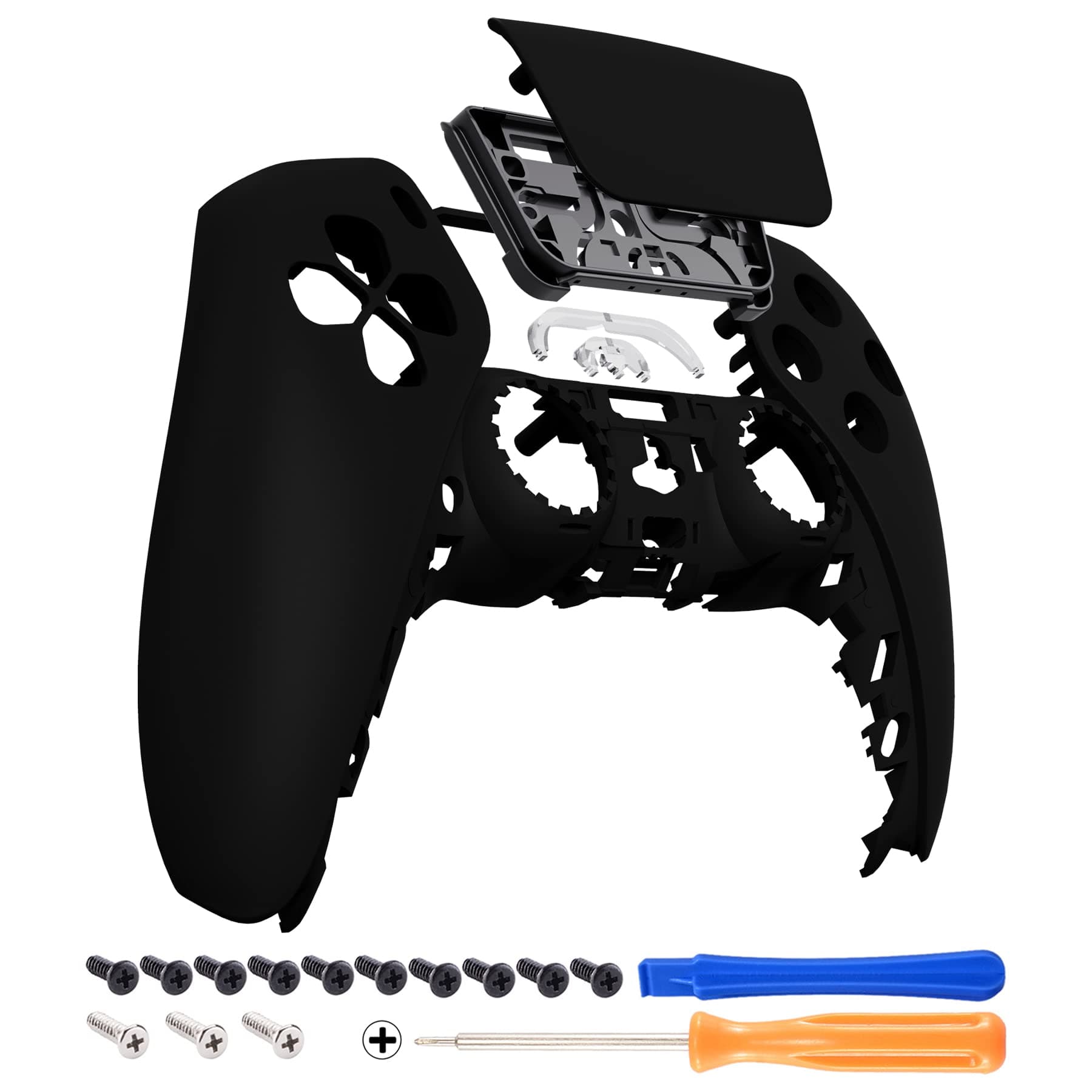eXtremeRate Touchpad Front Cover Compatible with PS5 Controller, Case Front Housing Replacement Shell with Touch Pad Cover for PS5 Controller (Black)
