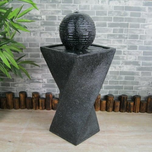 Solar Panel Power Water Pump Fountain Feature with LED Twisted Design