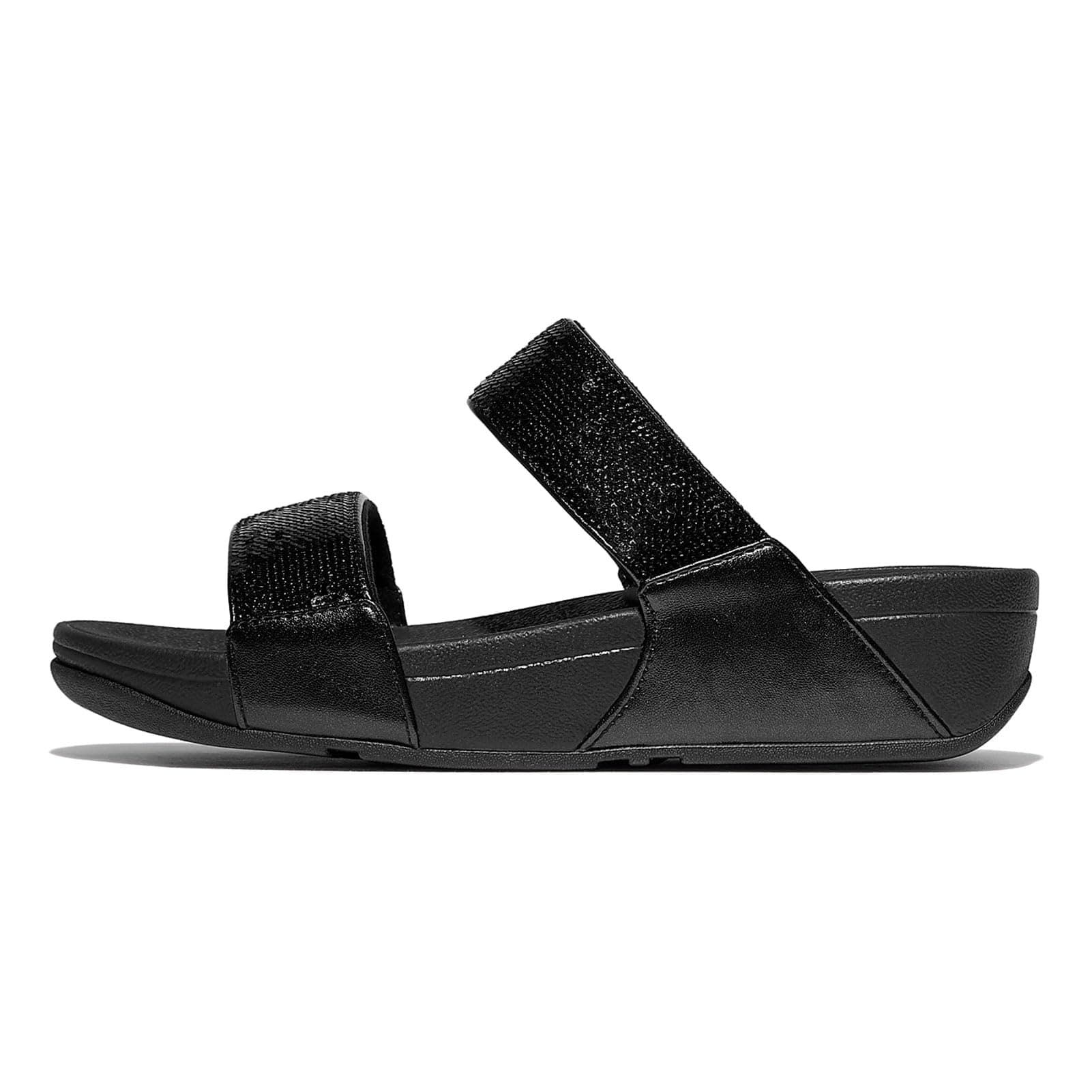 Lulu Sequin Slides, Color: All Black, Size: 8 (JL4-090-060)