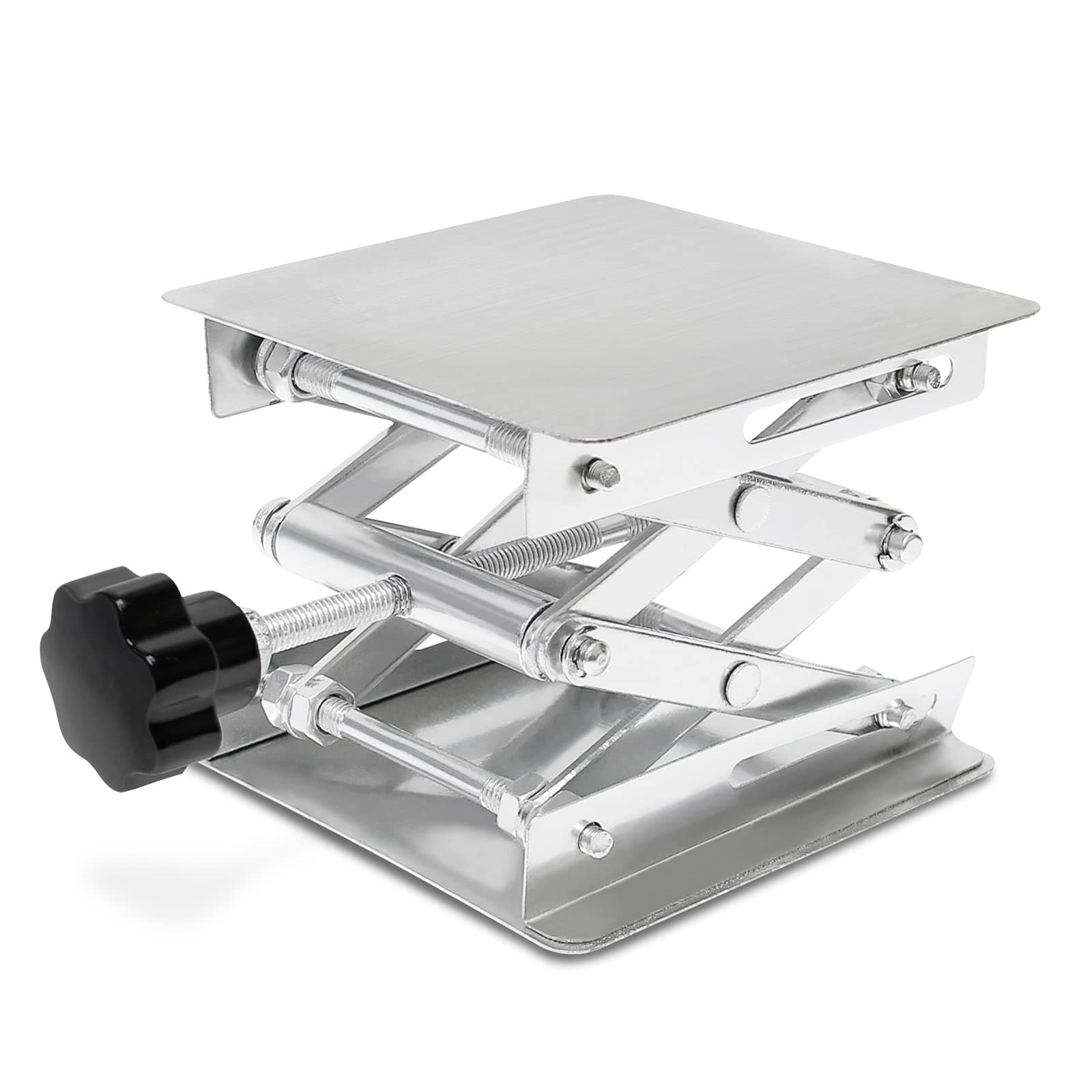 Wisamic Lab Jack Scissor Stand Platform 4x4 inches Stainless Steel Lift Stand Table Laboratory Support