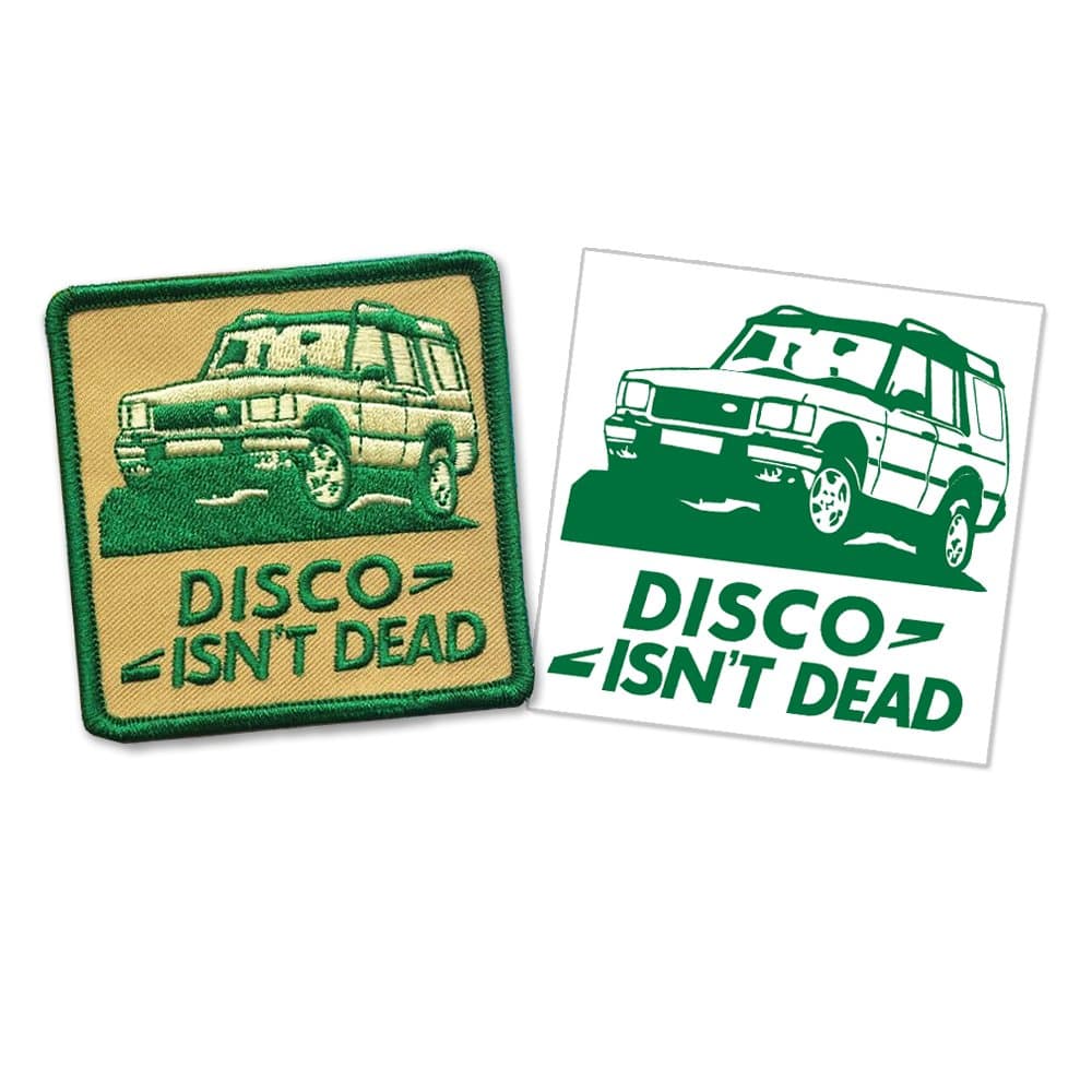 Disco Isn't Dead 4x4, Embroidered Patch & Sticker Combo (Iron-On)