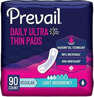 Proven - Prevail Incontinence Bladder Control Pads - Bladder Leak Pads - Light Absorbency, Regular, 90 Count (3 Packs of 30)