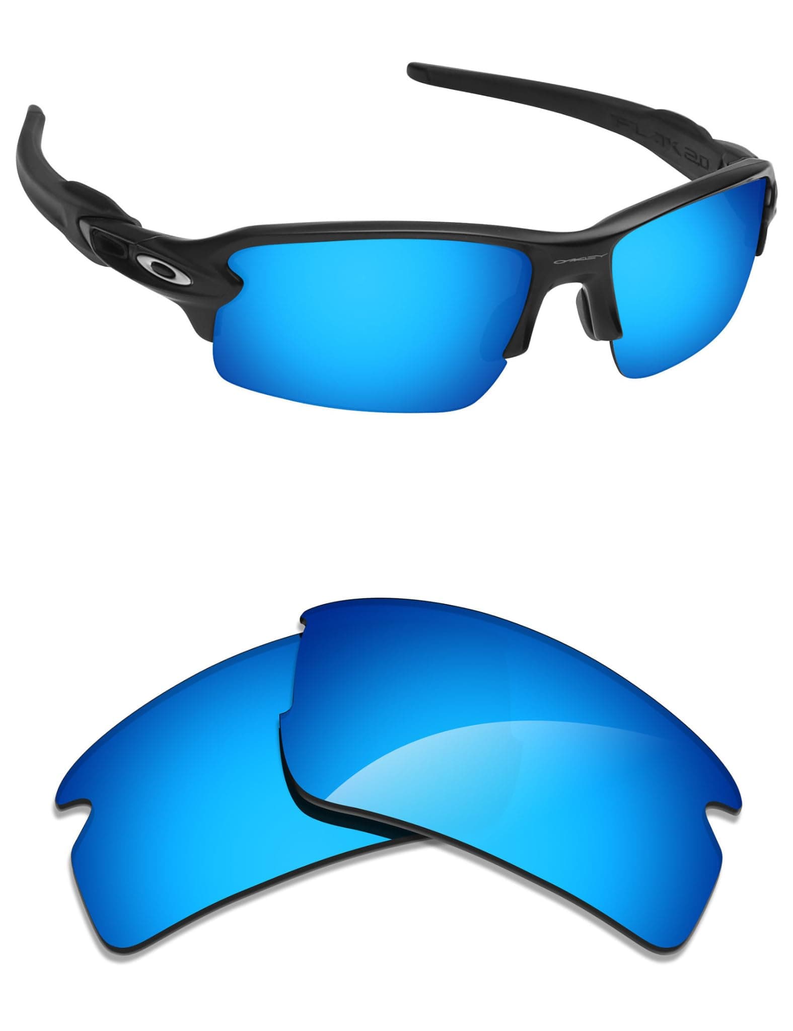 Alphax Polarized Replacement Lenses for Oakley Flak 2.0 OO9295 59mm Sunglasses | Glare Reduction | Precision Cutting