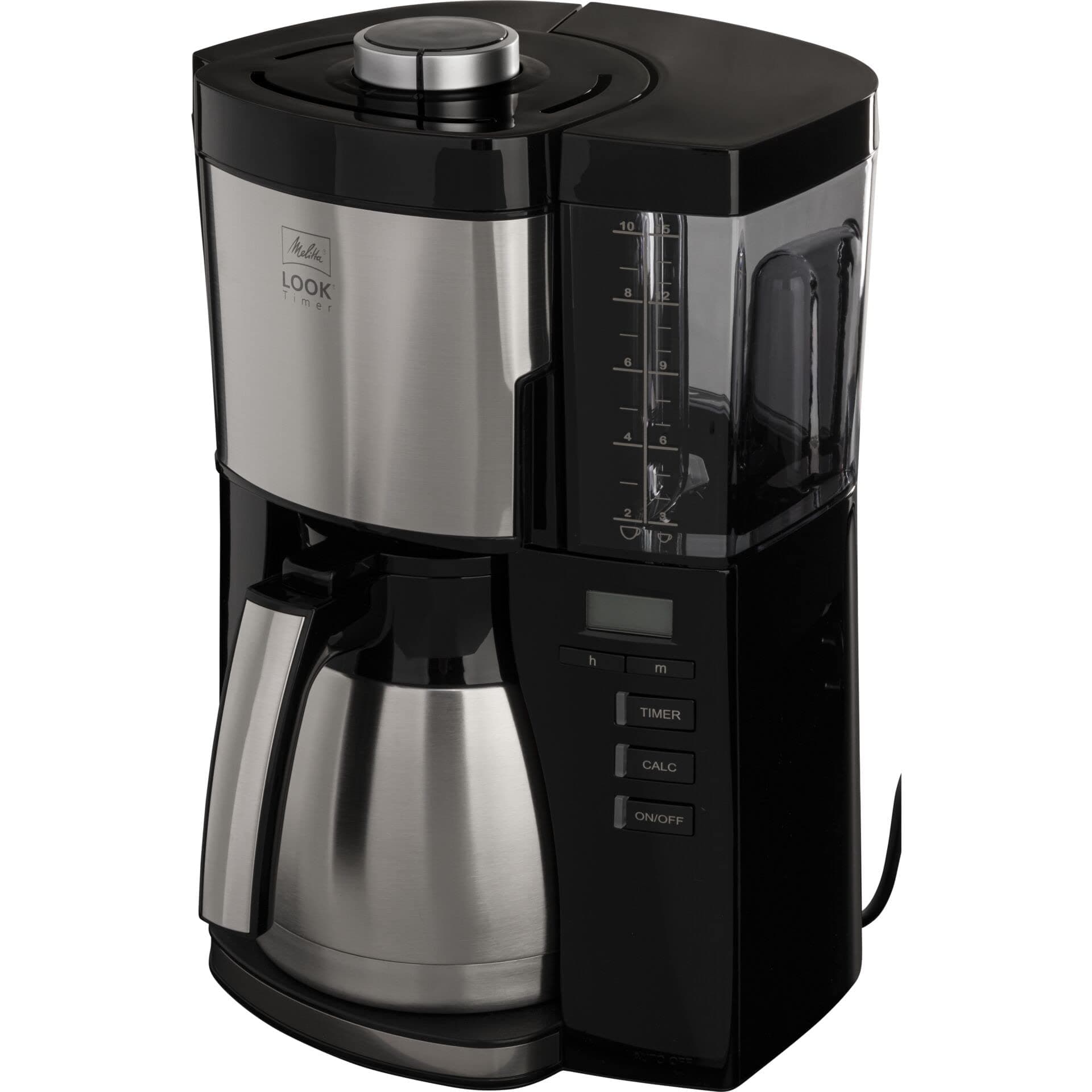 Melitta Filter Coffee Machine, Look V Therm Timer Model, Stainless Steel, Black, Art.No. 6769008