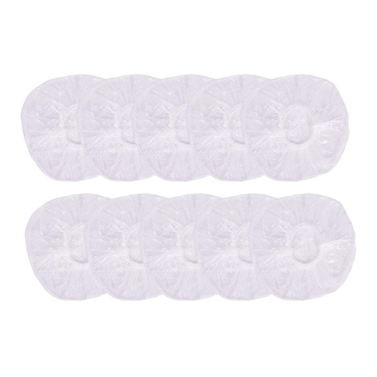 100PCS Disposable Shower Caps Plastic Clear Elastic Bath Cap Waterproof Hair Protector Cover Spa Salon Bath Hotel Protector Hat