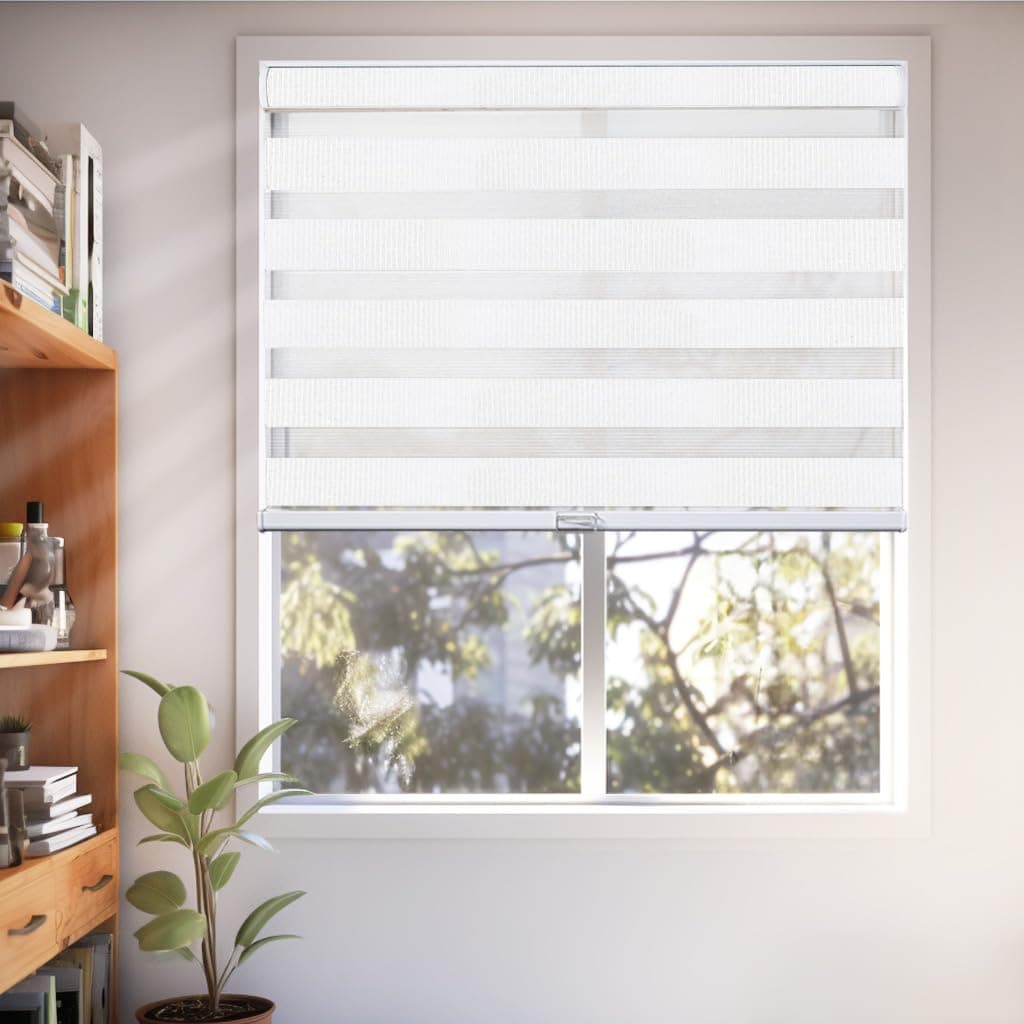 CHICOLOGY Zebra Blinds, Roller Window Shades, Blinds for Windows, Roller Shades for Windows, Window Shades for Home, Window Shades, Pull Down Shades for Windows, 27"W X 72"H, Basic Arctic